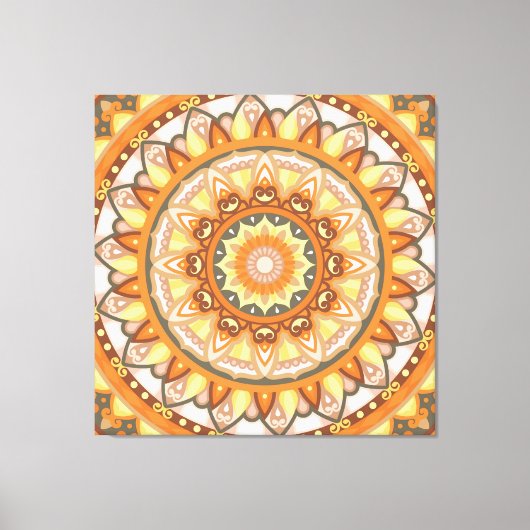 Herbst Mandala Warm Herbst Boho Orange Gemütlich Leinwanddruck (Vorderseite)