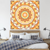 Herbst Mandala Warm Herbst Boho Orange Gemütlich Leinwanddruck (Insitu (Schlafzimmer))