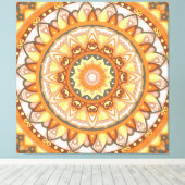 Herbst Mandala Warm Herbst Boho Orange Gemütlich Leinwanddruck (Insitu (Holzboden))