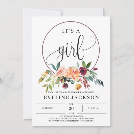 Herbst Marigold Blumendusche einladen Einladung (Vorderseite)