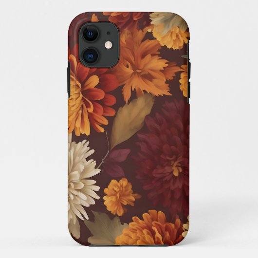 Herbst-Marigolds Chrysanthema und Asters-Muster Case-Mate iPhone Hülle (Rückseite)