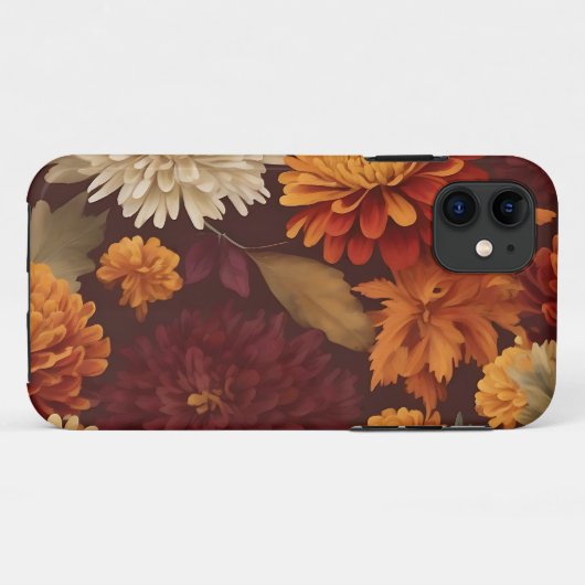Herbst-Marigolds Chrysanthema und Asters-Muster Case-Mate iPhone Hülle (Rückseite (Horizontal))