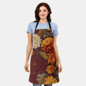 Herbst-Marigolds Chrysanthema und Asters-Muster Schürze (Getragen)