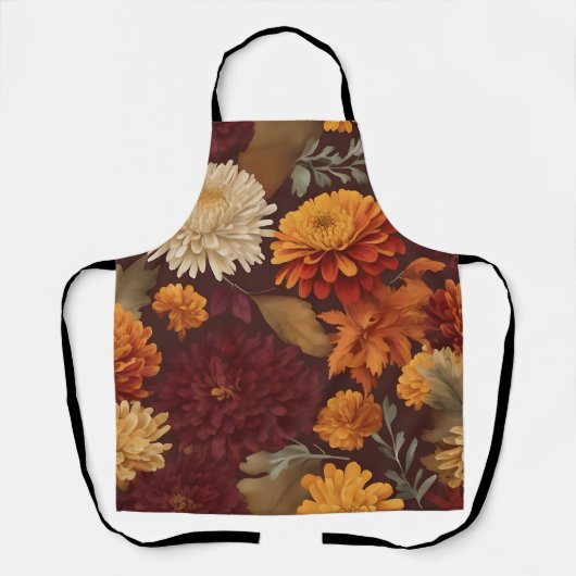 Herbst-Marigolds Chrysanthema und Asters-Muster Schürze (Vorderseite)