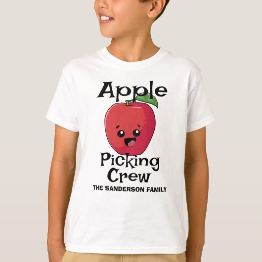 Herbst Matching Family Apple Picking-Crew T-Shirt (Vorderseite)
