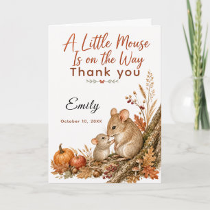 Herbst-Maus-Baby-Party Dankeskarte