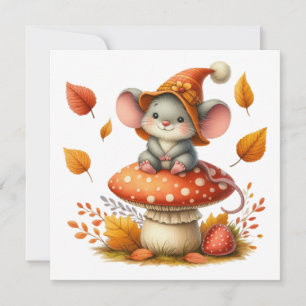 Herbst-Maus-Grußkarte Feiertagskarte