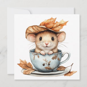 Herbst-Maus-Grußkarte Feiertagskarte