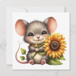 Herbst-Maus-Grußkarte Feiertagskarte