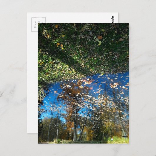 Herbst Miroir oder Spiegelpostkarte Postkarte (Vorne/Hinten)