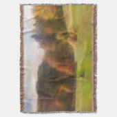Herbst mit Bergfocken und Haystack Wasserfarbe Decke (Vorderseite Vertikal)
