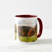 Herbst mit Bergfocken und Haystack Wasserfarbe Tasse (VorderseiteRechts)