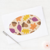 Herbst mit Eichen und Eichen-Blätter Ovaler Aufkleber (Umschlag)