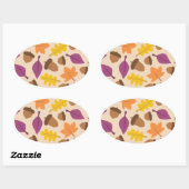 Herbst mit Eichen und Eichen-Blätter Ovaler Aufkleber (Blatt)