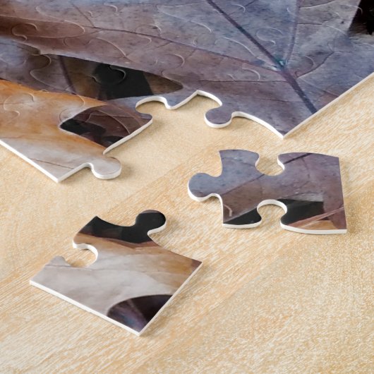 Herbst mit gelben Pilzen und braunen gefallenen Bl Puzzle (Seite)