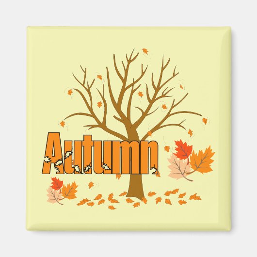 Herbst mit Kühlschrank-Magnet für Bäume und Blätte Magnet (Vorne)