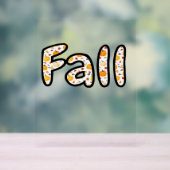 Herbst mit Kürbisgeflecht Herbstsaison Printab Acrylschild (Neutral)