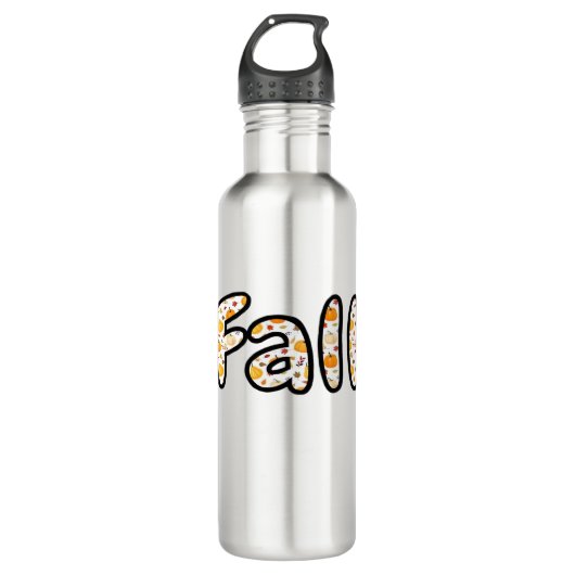 Herbst mit Kürbisgeflecht Herbstsaison Printab Edelstahlflasche (Vorderseite)