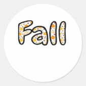 Herbst mit Kürbisgeflecht Herbstsaison Printab Runder Aufkleber (Vorderseite)