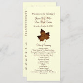 Herbst-Mit Monogramm Hochzeitsprogramm in Braun Programm (Vorne/Hinten)