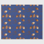 Herbst Mitternacht Blaues, nahtloses Wrapping Art Geschenkpapier (Flach)