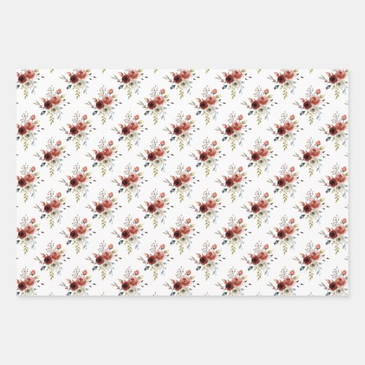 Herbst Mix Blumenzehen Geschenkpapier Set (Vorderseite)