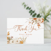 Herbst Modern Herbst Hochzeit danke Karte (Stehend Vorderseite)