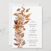 Herbst Moderne Blumenhochzeit Einladung (Vorderseite)