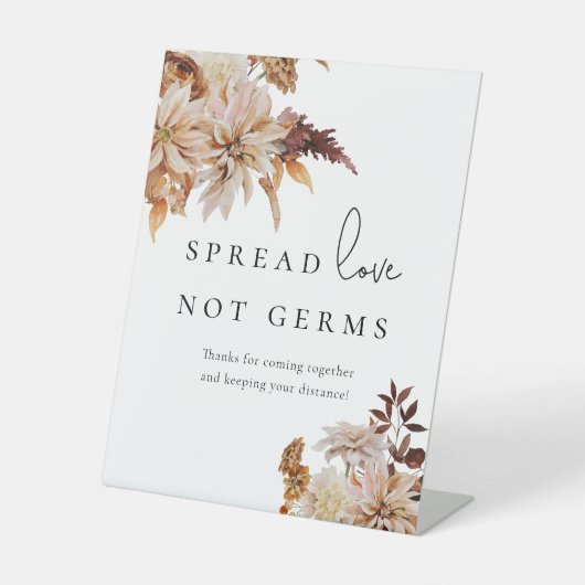 Herbst Moderne Hochzeitsstation Sockelschild (Vorderseite)