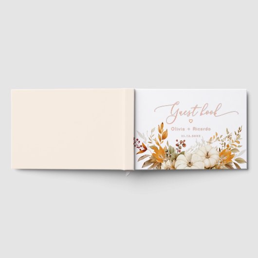 Herbst Moderne Kalligrafie-Hochzeit Gästebuch (Voll)