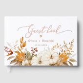 Herbst Moderne Kalligrafie-Hochzeit Gästebuch (Vorderseite)