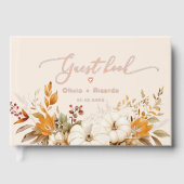 Herbst Moderne Kalligrafie-Hochzeit Gästebuch (Vorderseite)