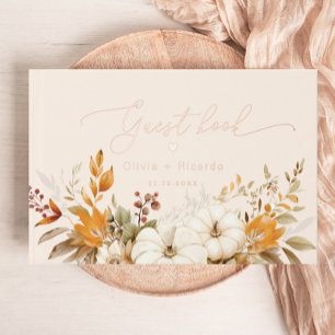 Herbst Moderne Kalligrafie-Hochzeit Gästebuch
