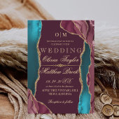 Herbst Moderne Rot-Grün-Goldmedaille Hochzeit Einladung