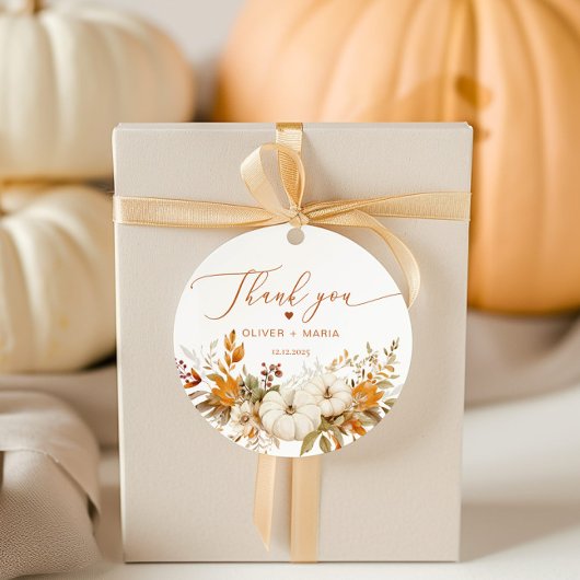 Herbst Moderne Terracotta Wedding Vielen Dank Geschenkanhänger