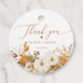 Herbst Moderne Terracotta Wedding Vielen Dank Geschenkanhänger (Vorderseite)