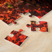 Herbst Moderne Thanksgiving-Blätter Orange Jigs Puzzle (Seite)