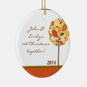 Herbst Moderner Baum Personalisierter Name Ornamen Keramikornament (Rechts)