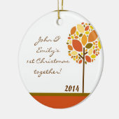 Herbst Moderner Baum Personalisierter Name Ornamen Keramikornament (Links)