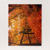 Herbst Moderner Erntedank Blätter Orange Jigs Puzzle (Vertikal)