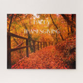 Herbst Moderner Erntedank Blätter Orange Jigs Puzzle (Horizontal)