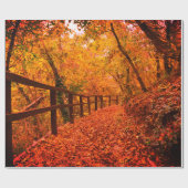 Herbst Moderner Geschenkpapier Blätter Orange (Flach)