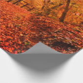 Herbst Moderner Geschenkpapier Blätter Orange (Ecke)
