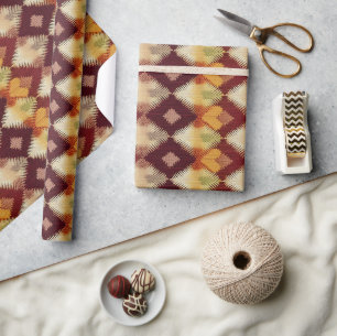 Herbst Modernes Argyle-Muster Nr. 6 Geschenkpapier