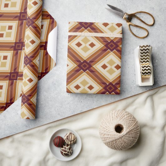 Herbst Modernes Raute Muster Nr. 10 Geschenkpapier (Kunsthandwerk)