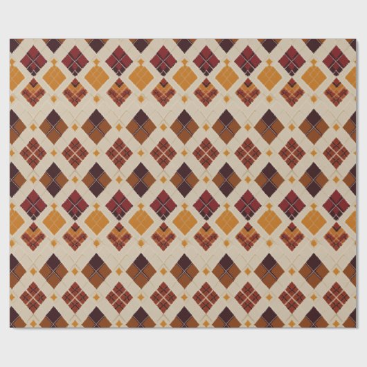 Herbst Modernes Raute Muster Nr. 14 Geschenkpapier (Flach)