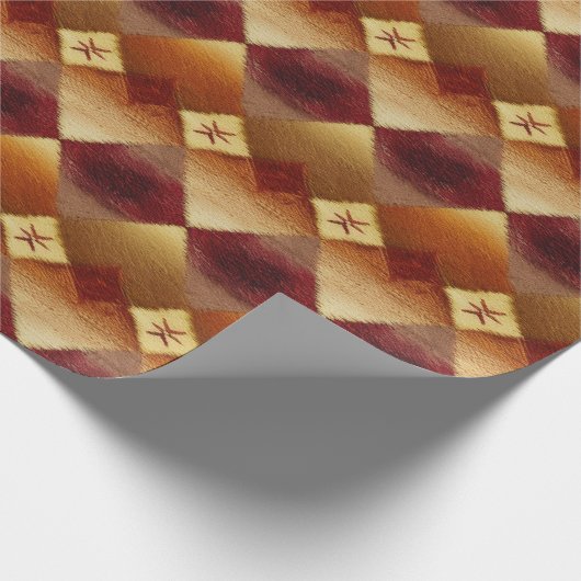 Herbst Modernes Raute Muster Nr. 2 Geschenkpapier (Ecke)