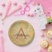 Herbst - Monogramm-Blätter der Herbstfamilie Pappteller (Party)