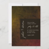 Herbst Moody Dark Modern Wedding Einladung (Vorderseite)