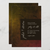 Herbst Moody Dark Modern Wedding Einladung (Vorne/Hinten)